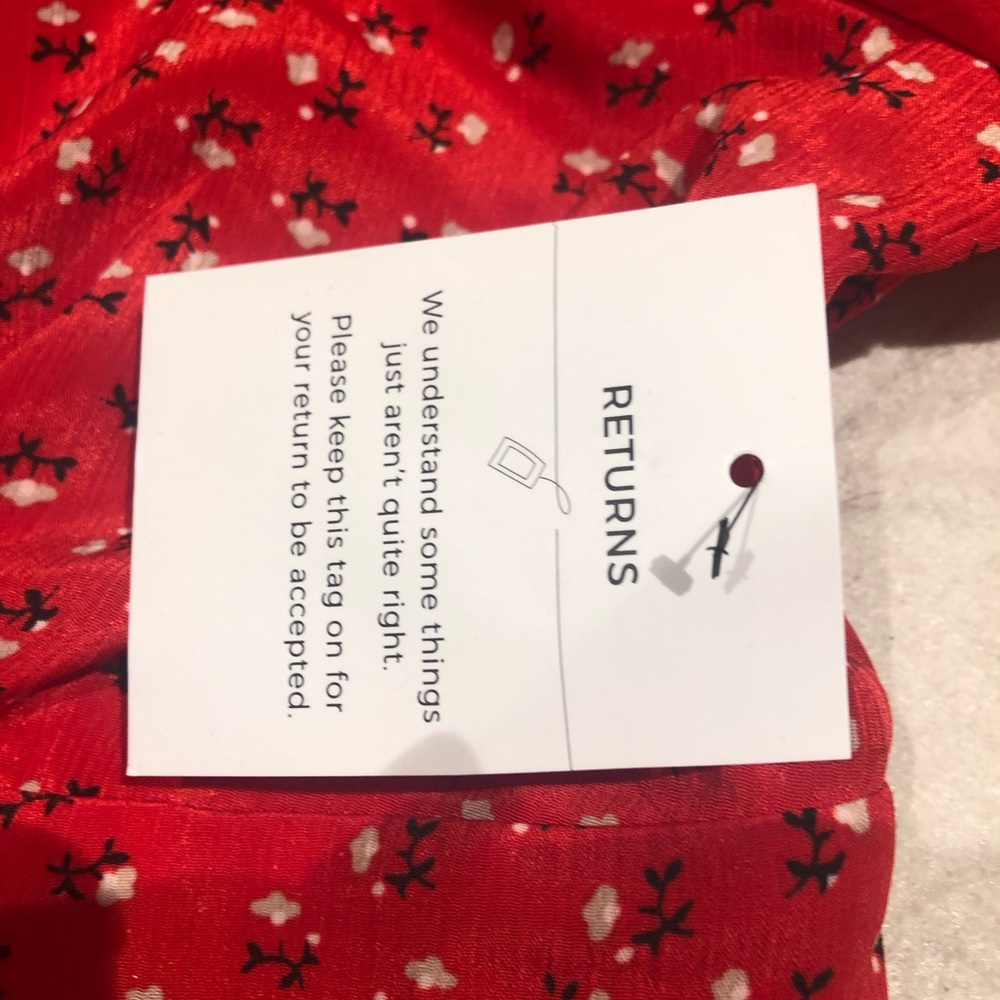 BNWT Savel Red Floral Long-sleeved Amelia Mini Dress size 12 - Picture 10 of 11